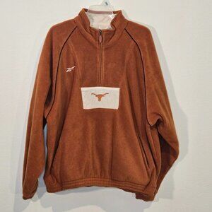 Reebok UT University of Texas Longhorns Burnt Orange Zip-up pullover Size XXL